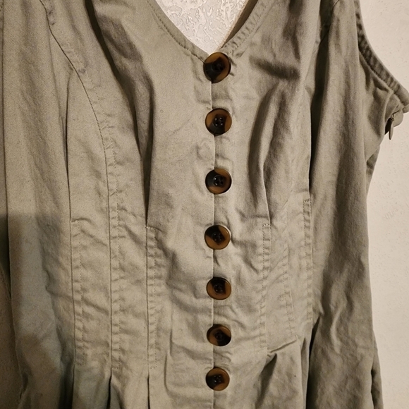 Universal Thread Button Front Jumpsuit Pickled Grey Size 2,  Inseam 24" - Picture 4 of 10